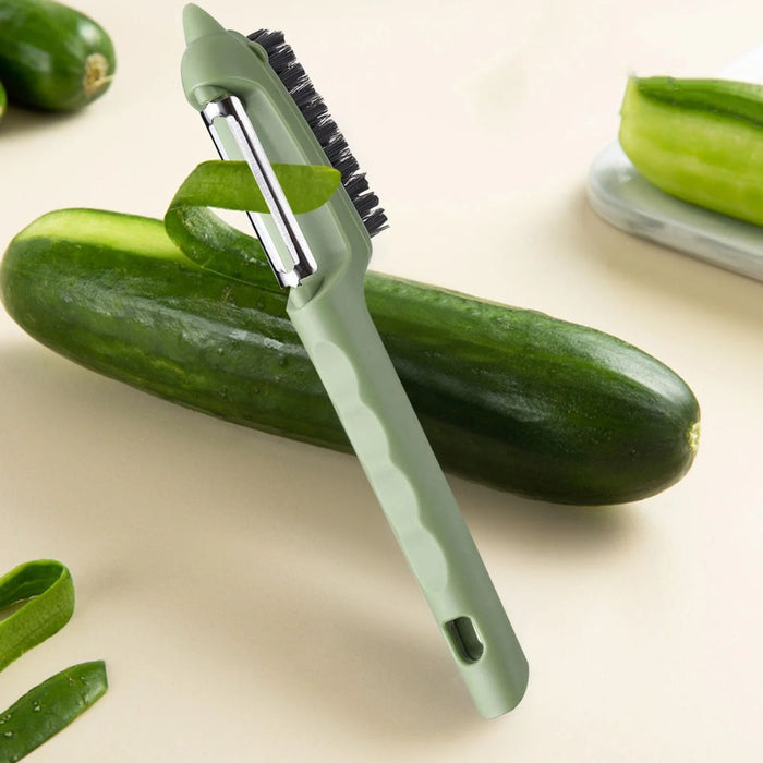 Digital Shoppy Kitchen Fruit Peeler with Cleaning Brush – Green
