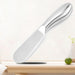 Digital Shoppy Multi-functional Cheese Knife, sleek stainless steel spreader on table with decorative background