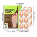 Digital Shoppy Callu Care Pads – 24 oval pads with packaging and detailed dimensions of box, sheets, and individual patch