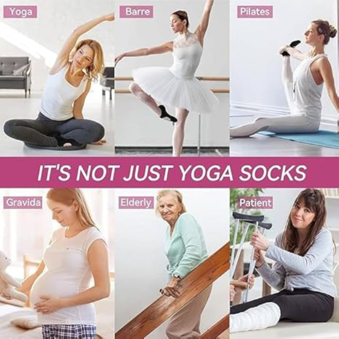 Digital Shoppy Women’s Pilates Toe Socks, Black – Non-Slip Grip Socks for Yoga