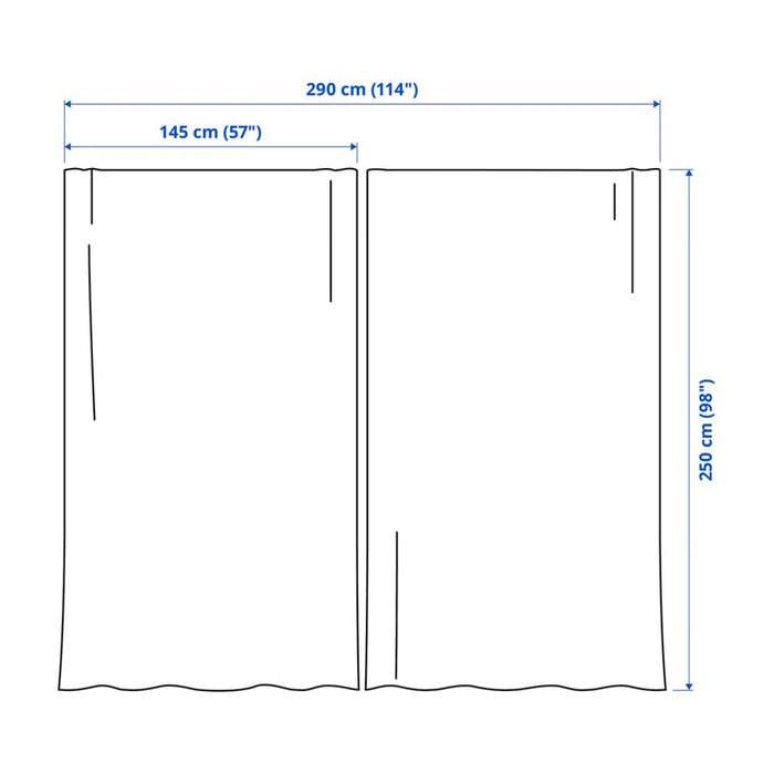 IKEA SILVERLÖNN Sheer curtains, 1 pair, pink/with heading tape, 145x250 cm (57x98 ")