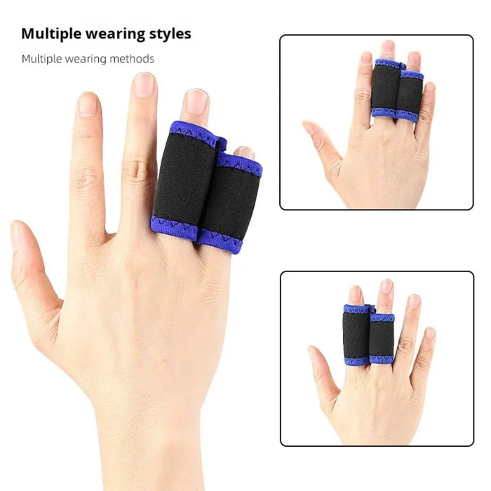Digital Shoppy Breathable Finger Sleeves Protectors for Basketball Finger Sleeve Tape  Black with blue edges (two fingers)