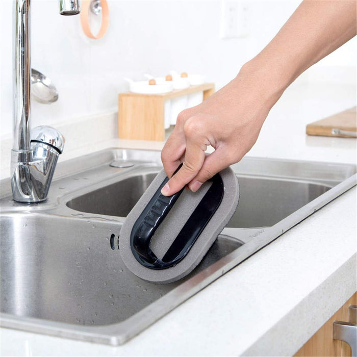 Nano Emery Cleaning Brush – Handle grip, decontamination sponge used to clean kitchen sink interior -