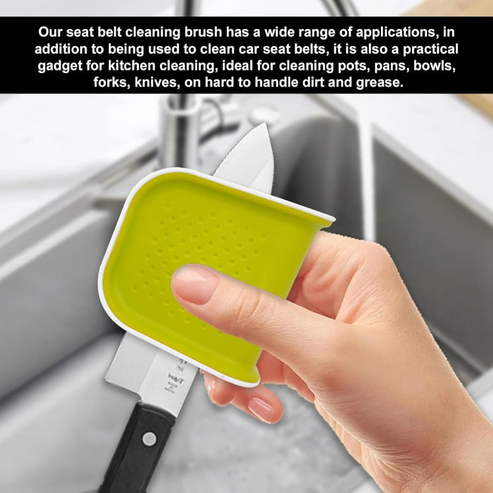 U-shaped scrub brush – used to clean kitchen knife under faucet with curved grip