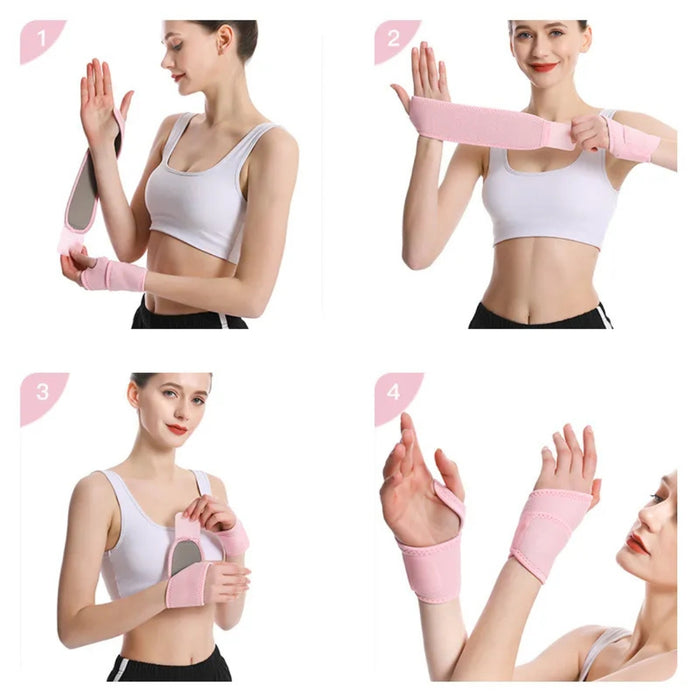 Digital Shoppy Adjustable Sports Wrist Band – Pink Compression Wrap for Fitness & Injury Support