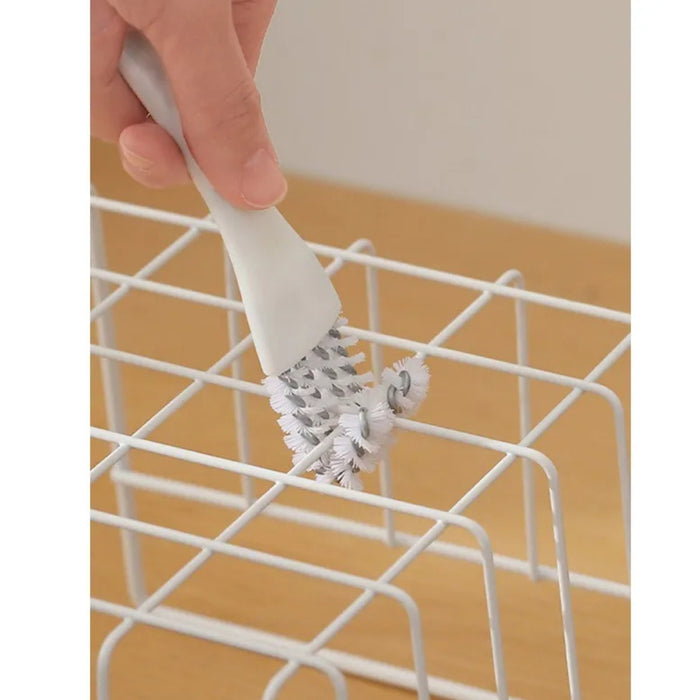 Digital Shoppy cleaning brush – compact brush cleaning wire rack joints on wooden surface