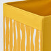 IKEA DRÖNA Box in dark yellow with white wavy-line design, neatly placed on a white shelf, storing folded clothes and accessories—ideal for stylish home organization.-00603331