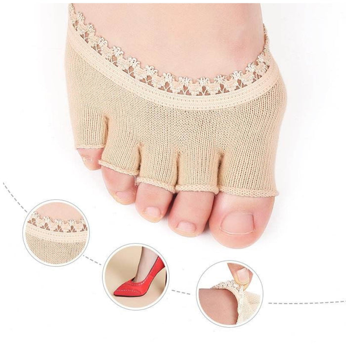 Digital Shoppy 5 Toes comfort insoles with soft sponge forefoot half socks. Invisible design for pain relief and daily comfort.