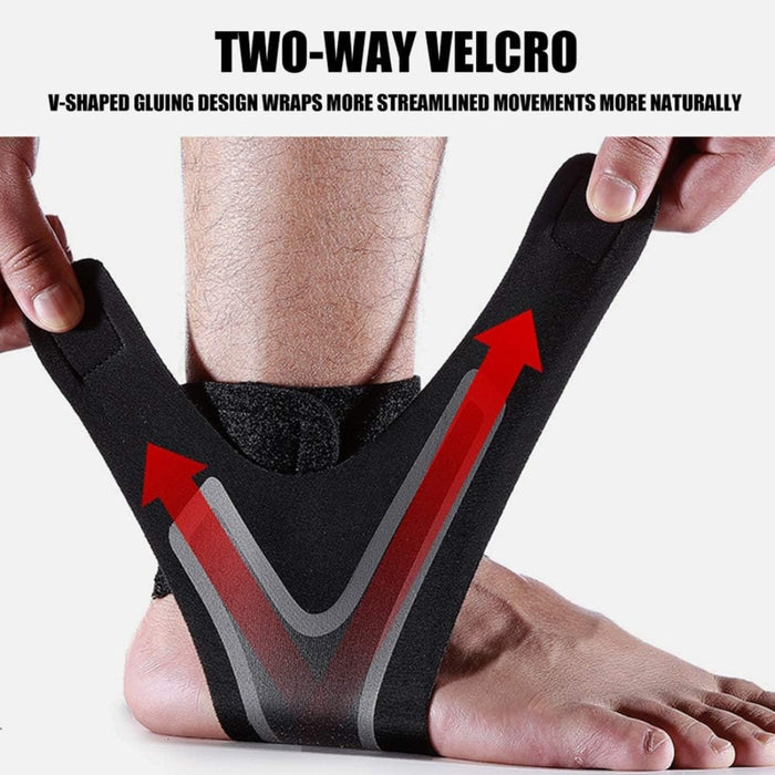 Black ankle brace with two-way Velcro and V-shaped gluing wrap – ergonomic design for streamlined movement and secure fit – 1600007421317 13974239
