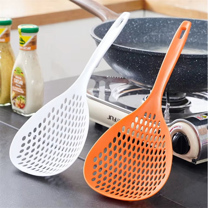 Digital Shoppy Kitchen Slotted Filter Spoon — Large Plastic | Easy Straining & Cooking Helper