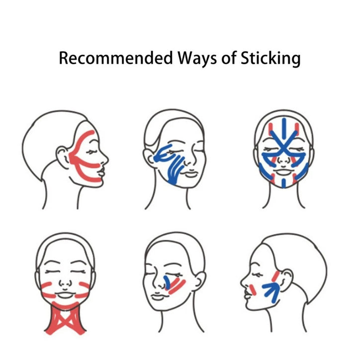 Digital Shoppy Very Hot Sale V Line Lifting Face Tape Customize Wrinkle Reducer Kinesiology Tape（2.5*5cm）