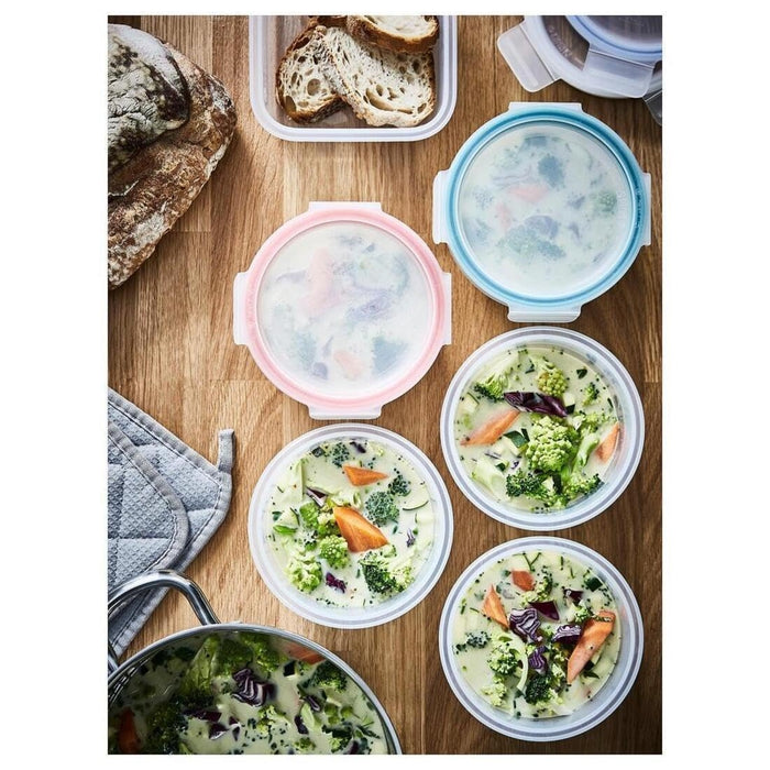 IKEA Food Freshness Set: BEVARA Sealing Clips (Mixed Colours, Set of 24) & IKEA 365+ Round Food Container Gaskets (14 cm, 8-Pack)