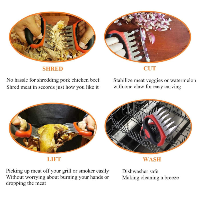 Meat Shredding Claws – Anti-scald, heat-resistant, red grip claws used for shredding, lifting, cutting, and cleaning - 