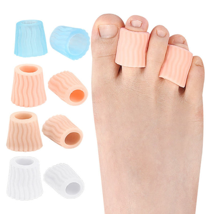 Digital Shoppy Comfortable Silicone Toe Cover Finger Support Basketball & Volleyball Bunion Care Callus Blister Toe Protector (Brighten skin color)