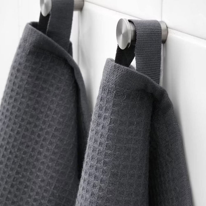 IKEA Home Essentials Set - VECKLARFLY Venetian Blind (140x155 cm, White) & SALVIKEN Textured Washcloths (2-Pack, Anthracite)