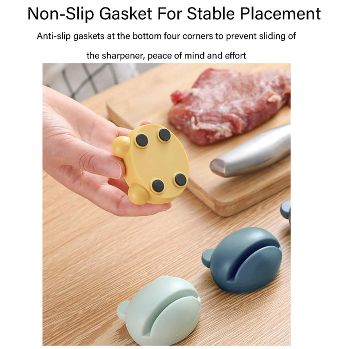 Digital Shoppy Cartoon Knife Sharpener – Sky Blue Whetstone Tool for Kitchen Knives & Scissors