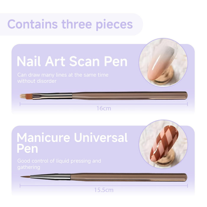 nail art scan pen and universal pen tools with labeled dimensions
