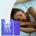 Woman sleeping beside blue-packaged mouth tape set, designed to reduce snoring and mouth breathing