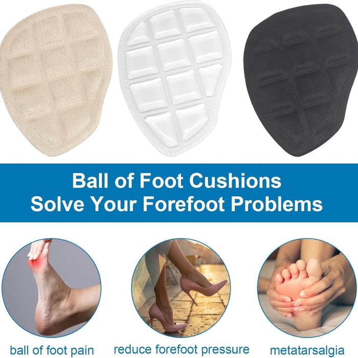 Digital Shoppy 1 Pair Forefoot Massage Cushion, Beige — Relief for Ball of Foot Pain