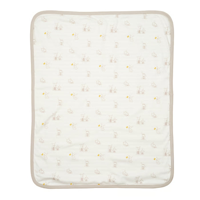 Ikea LEN Baby Blanket with JÄTTELIK Hooded Towel, Bunny/Dinosaur Pattern, White/Blue, 80x100 cm and 140x70 cm