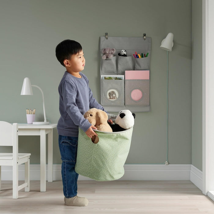 IKEA SKÅJARE Box Black/Blue 53x37x26 cm with LEN Hanging Storage Dotted Light Grey 45x64 cm