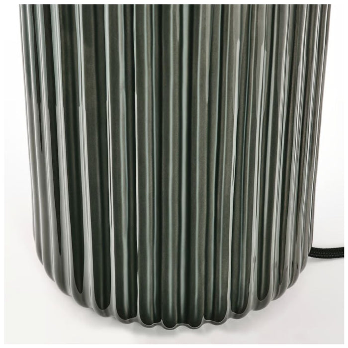IKEA SNÖBYAR Table lamp, grey-turquoise ceramic/grey, 52 cm (20 ")
