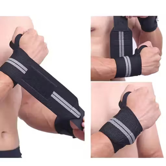 Digital Shoppy Grey Wrist Strap – Support Wrap for Weightlifting, Bench Press & Sprain Rehab