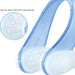 Flexible blue and white nose clip with textured pads and inset showing grip