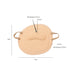 Beige face mask with measurements on a white background