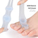 Digital Shoppy translucent silicone toe separator applied between toes showing ergonomic hallux correction design
