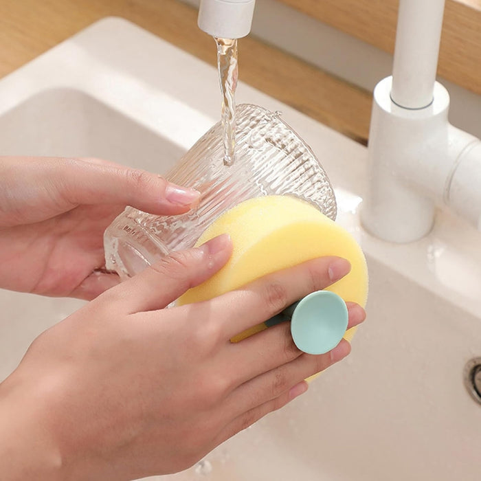 Digital Shoppy Yellow Sponge Mop – Dual-Sided Dish Cleaner with Suction Grip