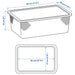 Dimension diagram of TROFAST box: 30x20x10 cm outer size, 26x17 cm internal space for efficient storage planning