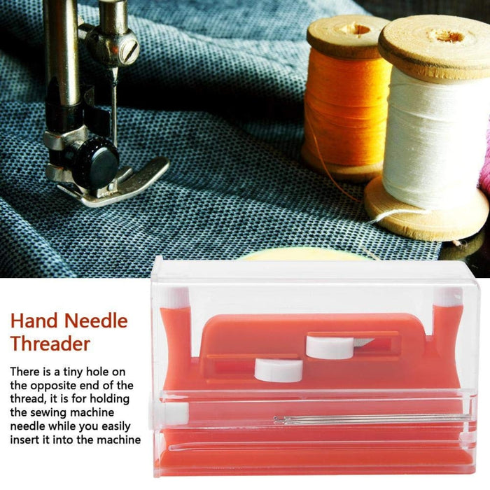 Digital Shoppy Auto Needle Threader – Dual-Head Sewing Tool, Orange