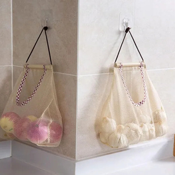 Digital Shoppy Mesh Kitchen Storage Bag – Hanging Net - Fruits, Veggies & Pantry Use