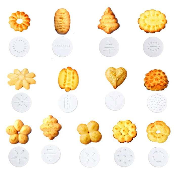 Collection of various cookie cutters with different shapes on a white background