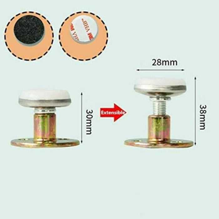 Digital Shoppy Adjustable Anti-Shaking Bed Head Retainer Top Wall Stabilizer, four adjustable support legs with threaded rods and round pads