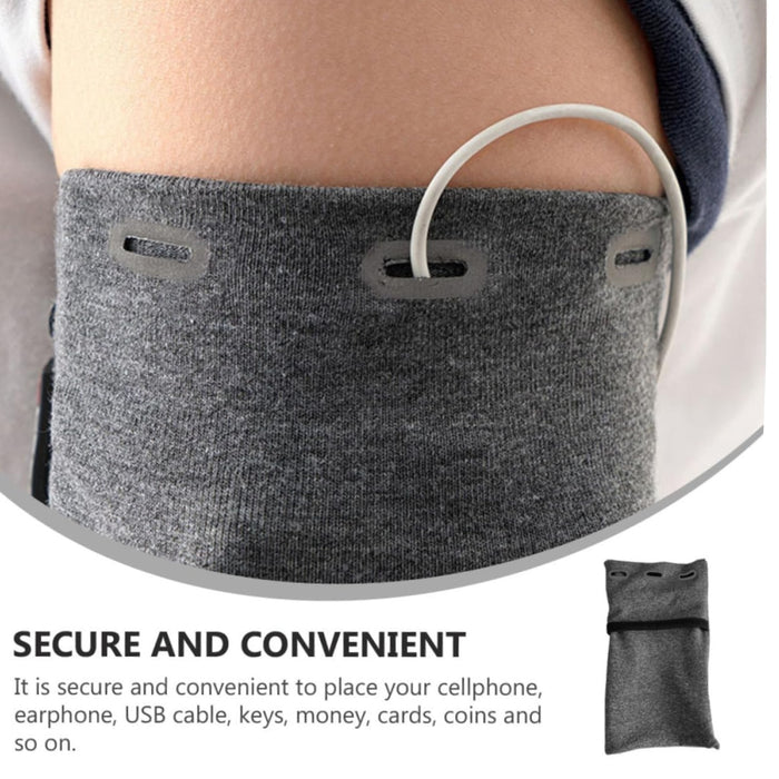 Digital Shoppy Grey Arm Bag– Stretchable Wrist Pouch, XL