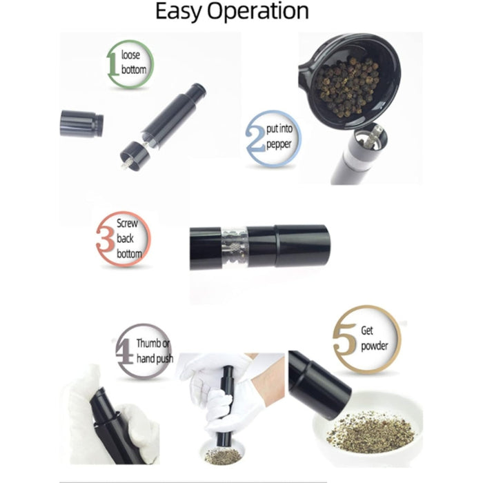 Digital Shoppy Black Spice Grinder – Pressure Salt & Pepper Mill