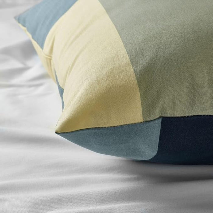 IKEA ÄNGSLILJA Pillowcase Blue‑Grey 50x80 cm with BRUNKRISSLA Pillowcase Green Multicolour 50x80 cm