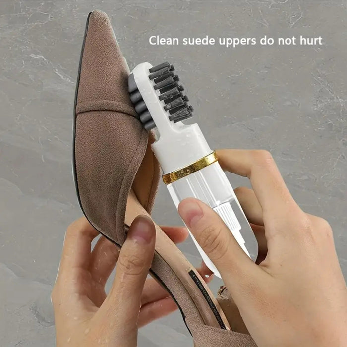 Digital Shoppy 2-in-1 Travel Shoe Brush – Liquid Press Cleaner, Dual-Sided