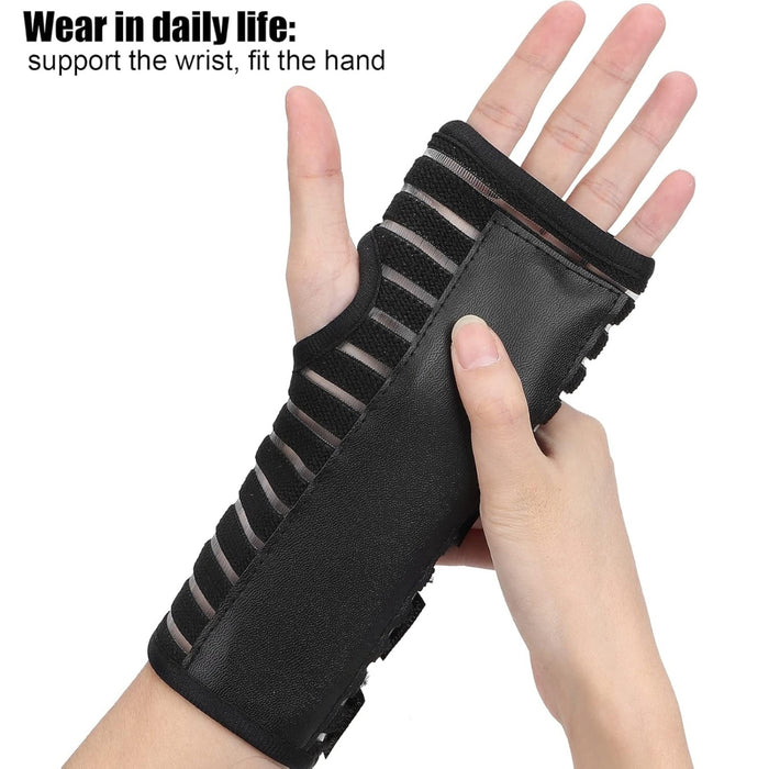 Digital Shoppy black wrist support brace worn in daily life showing ergonomic fit and wrist stabilization