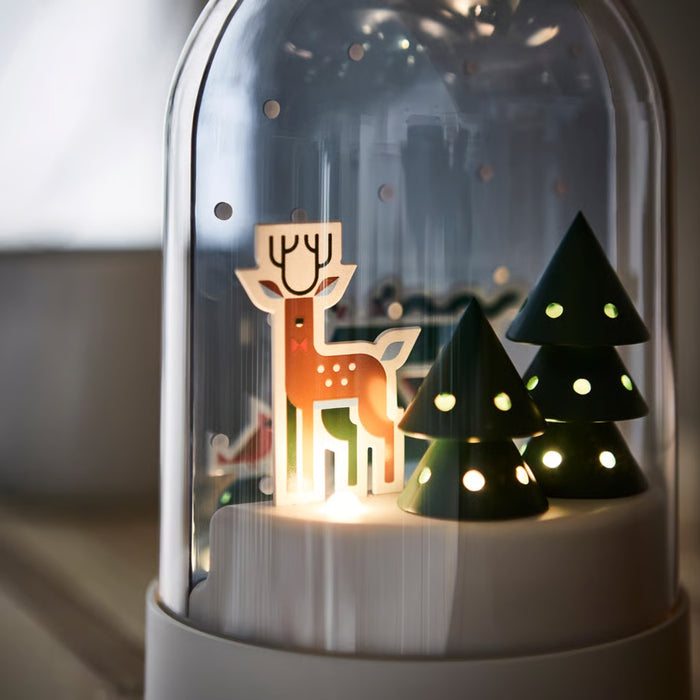 IKEA STRÅLA Table lamp, snowy night/battery-operated dome