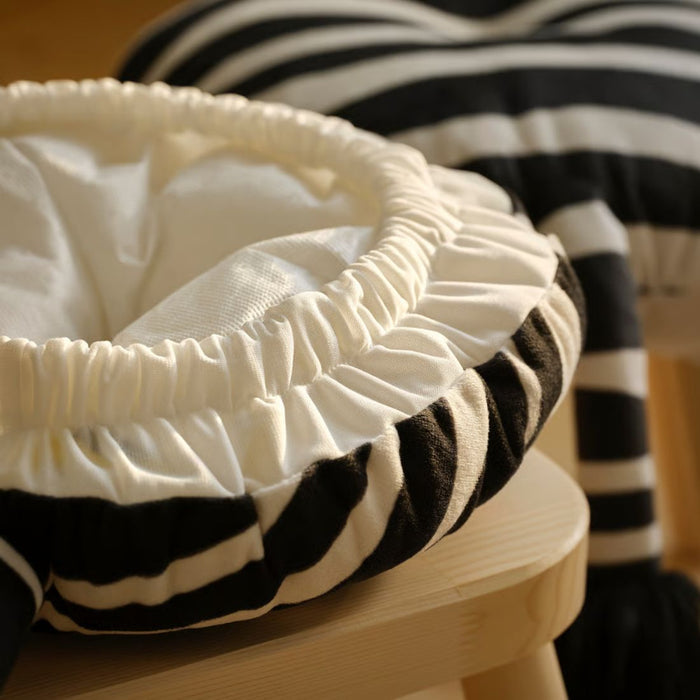 IKEA SANDLÖPARE Stool cover, black white/zebra pattern, 38 cm (15 ")