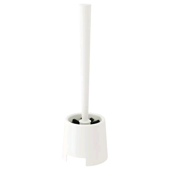 Digital Shoppy BOLMEN white toilet brush with a sleek holder, ideal for minimalist bathroom décor 60165615