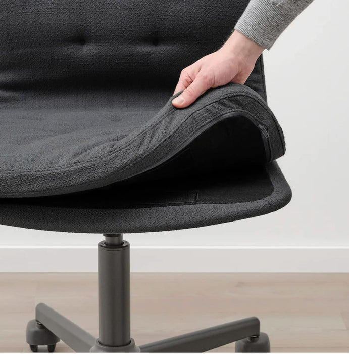 IKEA MULLFJÄLLET Conference chair with castors, Naggen dark grey