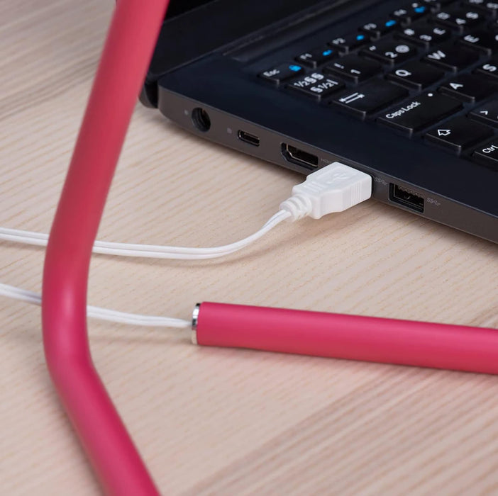 IKEA HÅRTE LED work lamp, bright pink/silver-colour with LED work lamp, black/silver-colour