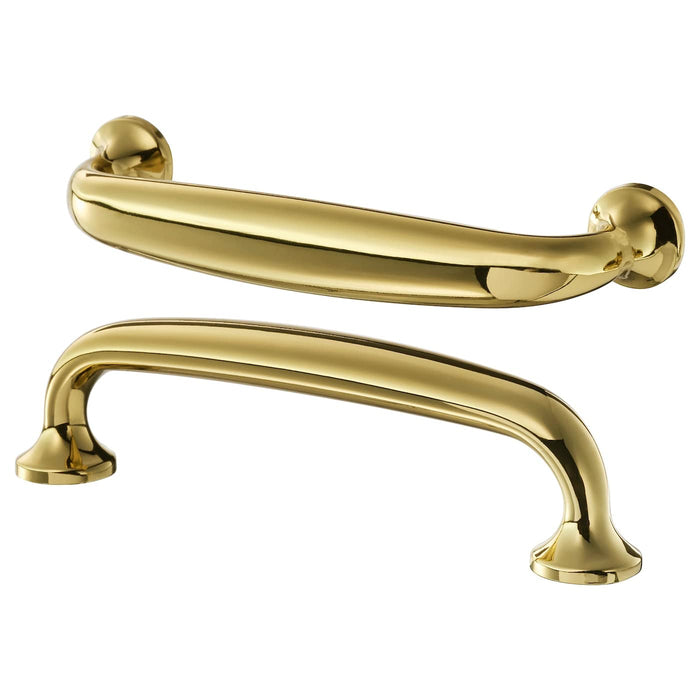 IKEA ENERYDA Knob, brass-colour, 27 mm (1 1/16 ") with Handle, brass-colour, 112 mm and Cup handle, brass-colour, 89 mm (3 1/2 ")