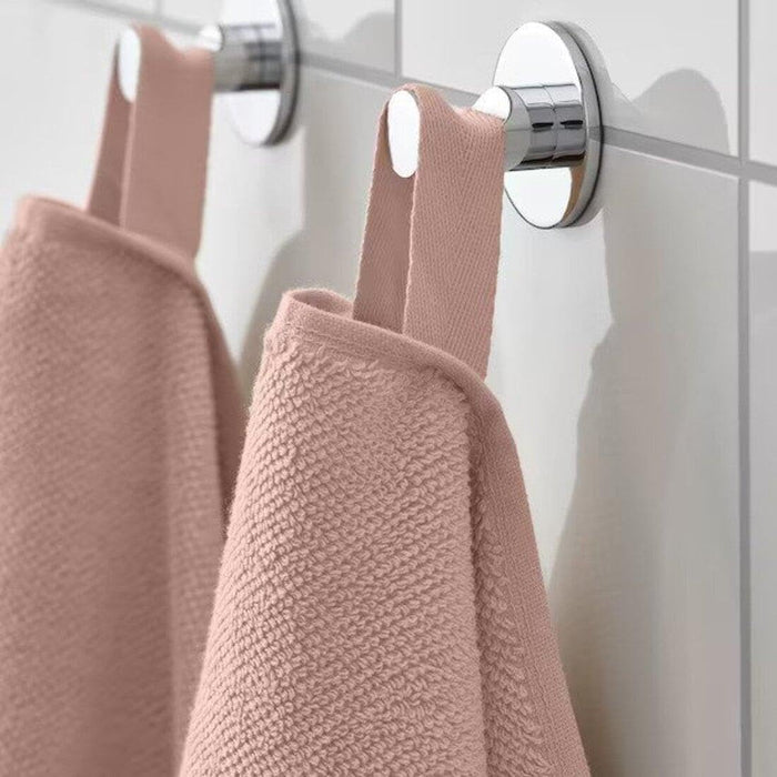 IKEA VINARN Bath towel, light pink, 70x140 cm with FINTSEN Bath mat, grey, 40x60 cm