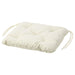 White cushion with drawstrings on a white background