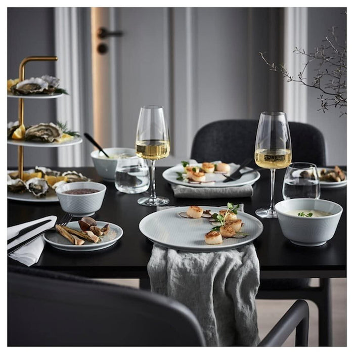 IKEA GOKVÄLLÅ Place mat, beige, 45x35 cm (17 ¾x13 ¾ ") 4pack with  Bowl, Light Grey, 14 cm and Chopsticks 4 Pairs, Bamboo and Paper napkin, patterned light pink/orange, 16x32 cm